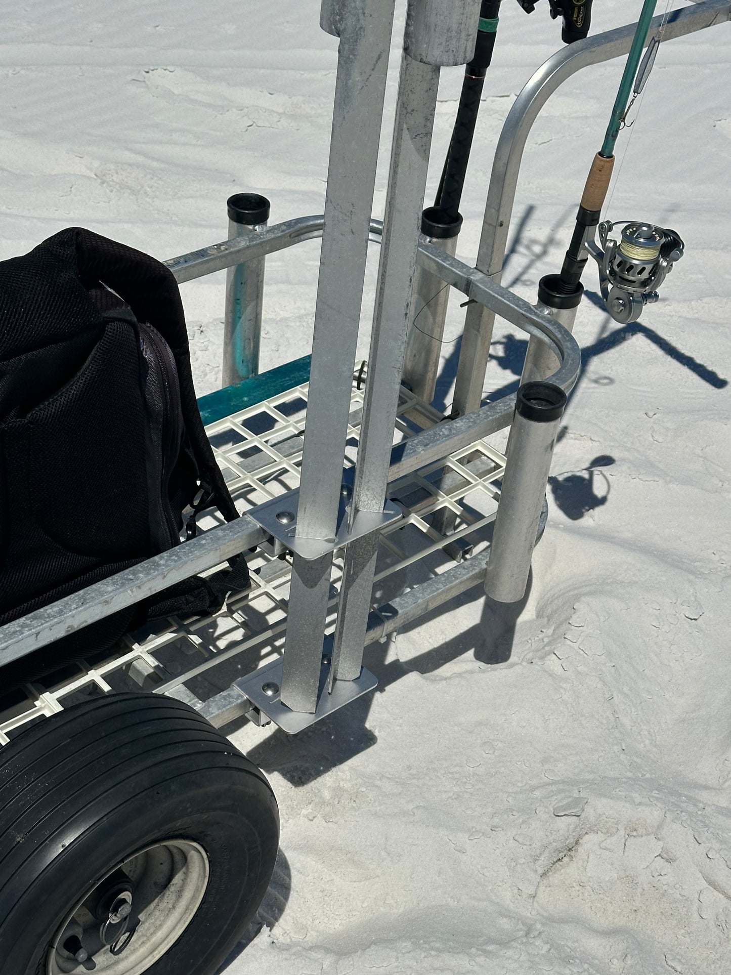 Adjustable Double Sand Spike Mount/Holder for Fish-n-Mate Beach Cart