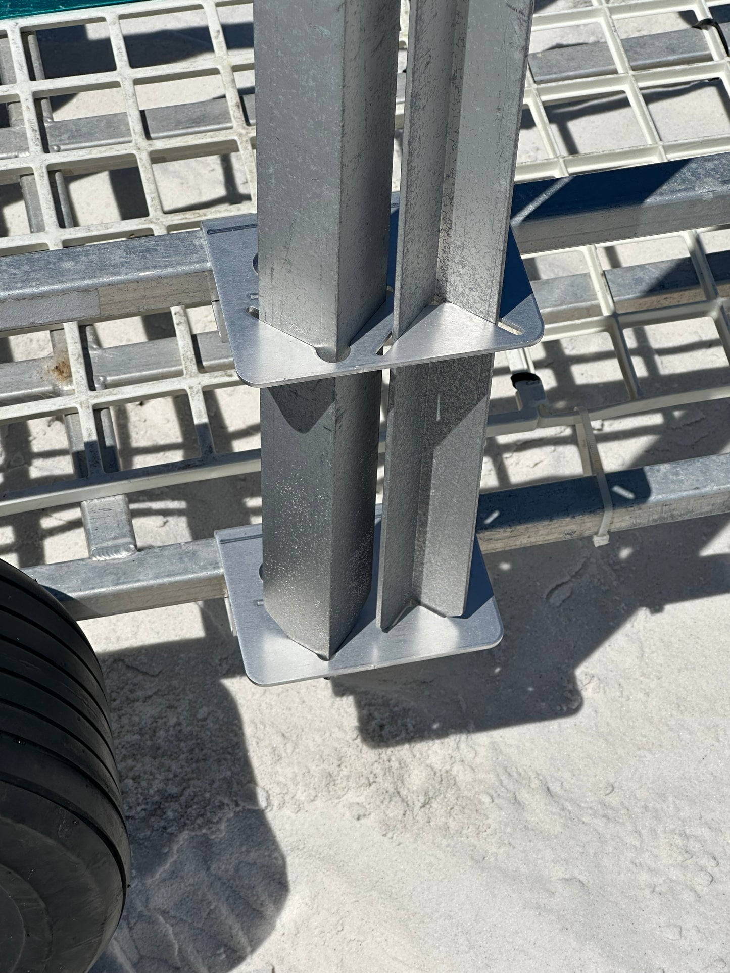 Adjustable Double Sand Spike Mount/Holder for Fish-n-Mate Beach Cart