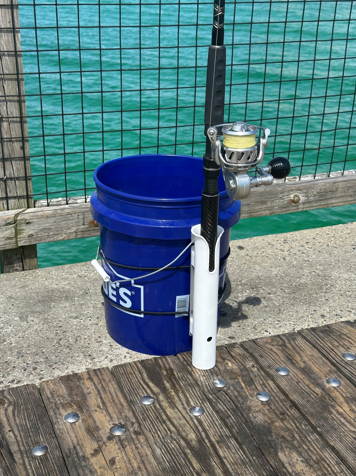 Single Fishing Rod Holder for 5 Gallon Bucket
