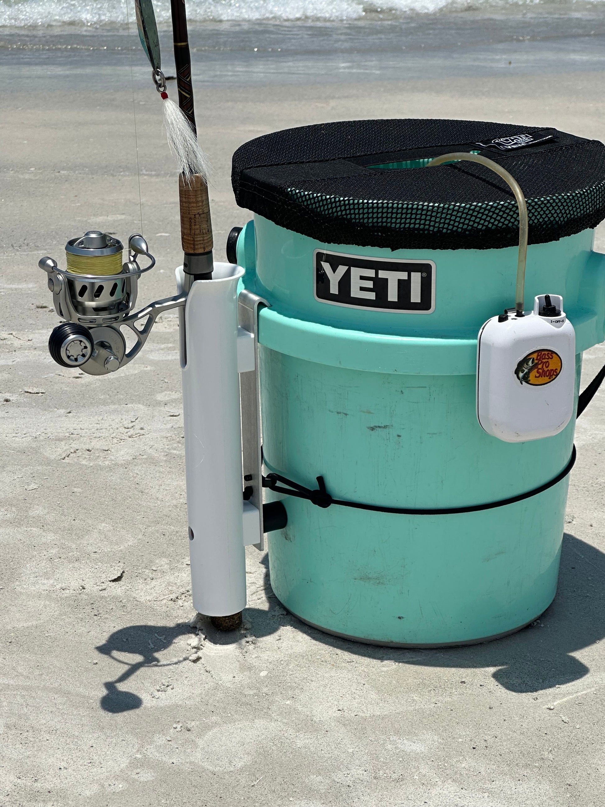 yeti bucket fishing rod holder Single Fishing Rod Holder for YETI Loadout Bucket – Rod Rail Tackle