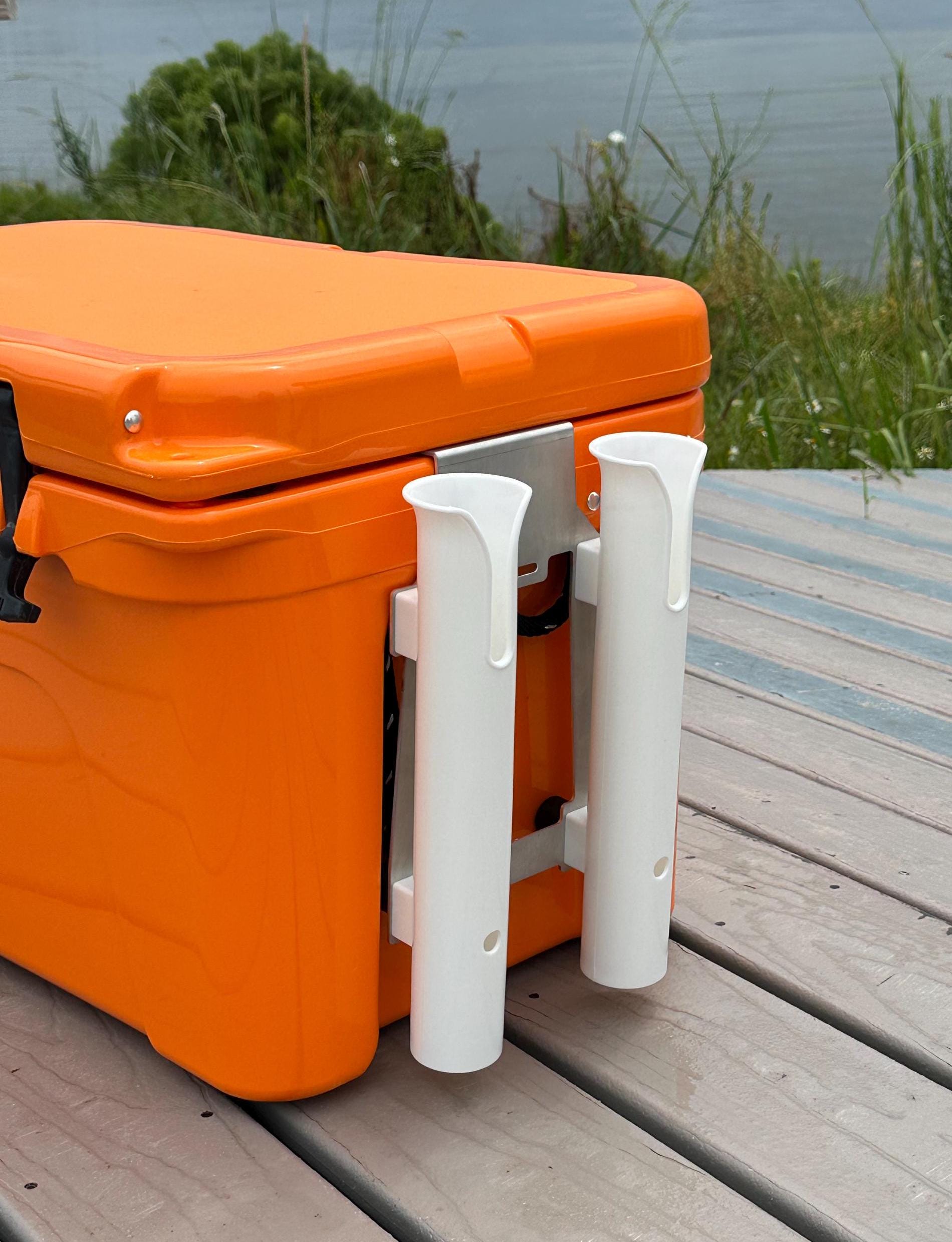 ice chest fishing rod holder Two Fishing Rod Holder for YETI TUNDRA Cooler – Rod Rail Tackle