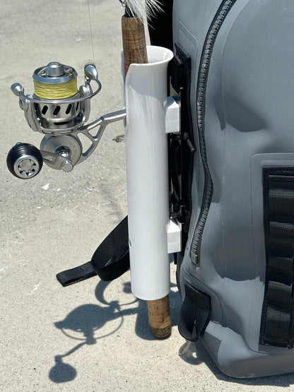 attaching fishing pole to backpack Fishing Rod Holder for YETI Panga Backpack – Rod Rail Tackle