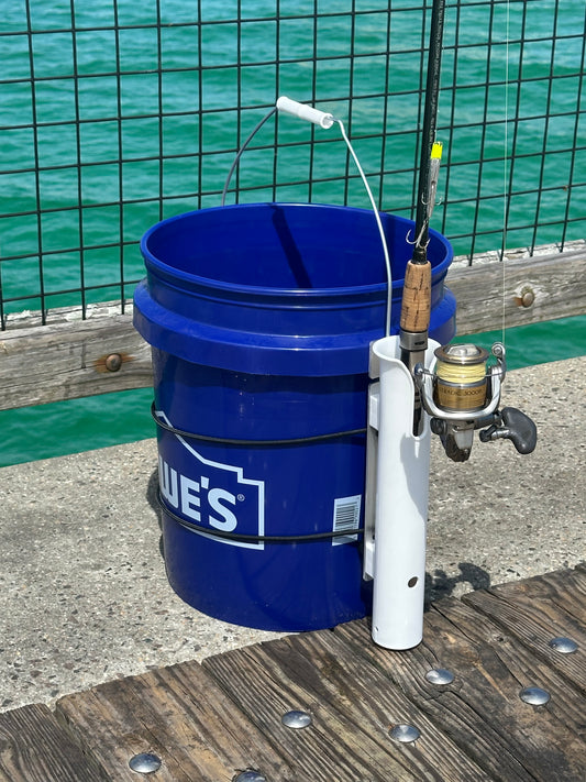 Single Fishing Rod Holder for 5 Gallon Bucket