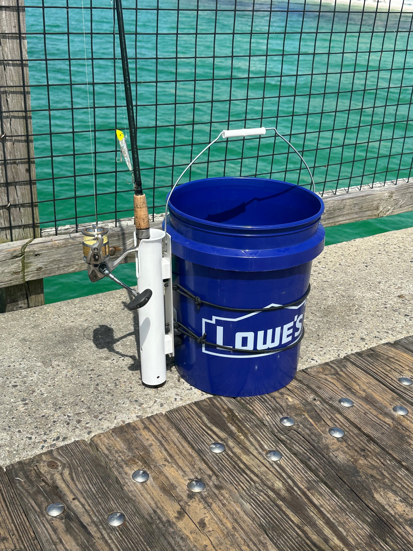 Single Fishing Rod Holder for 5 Gallon Bucket