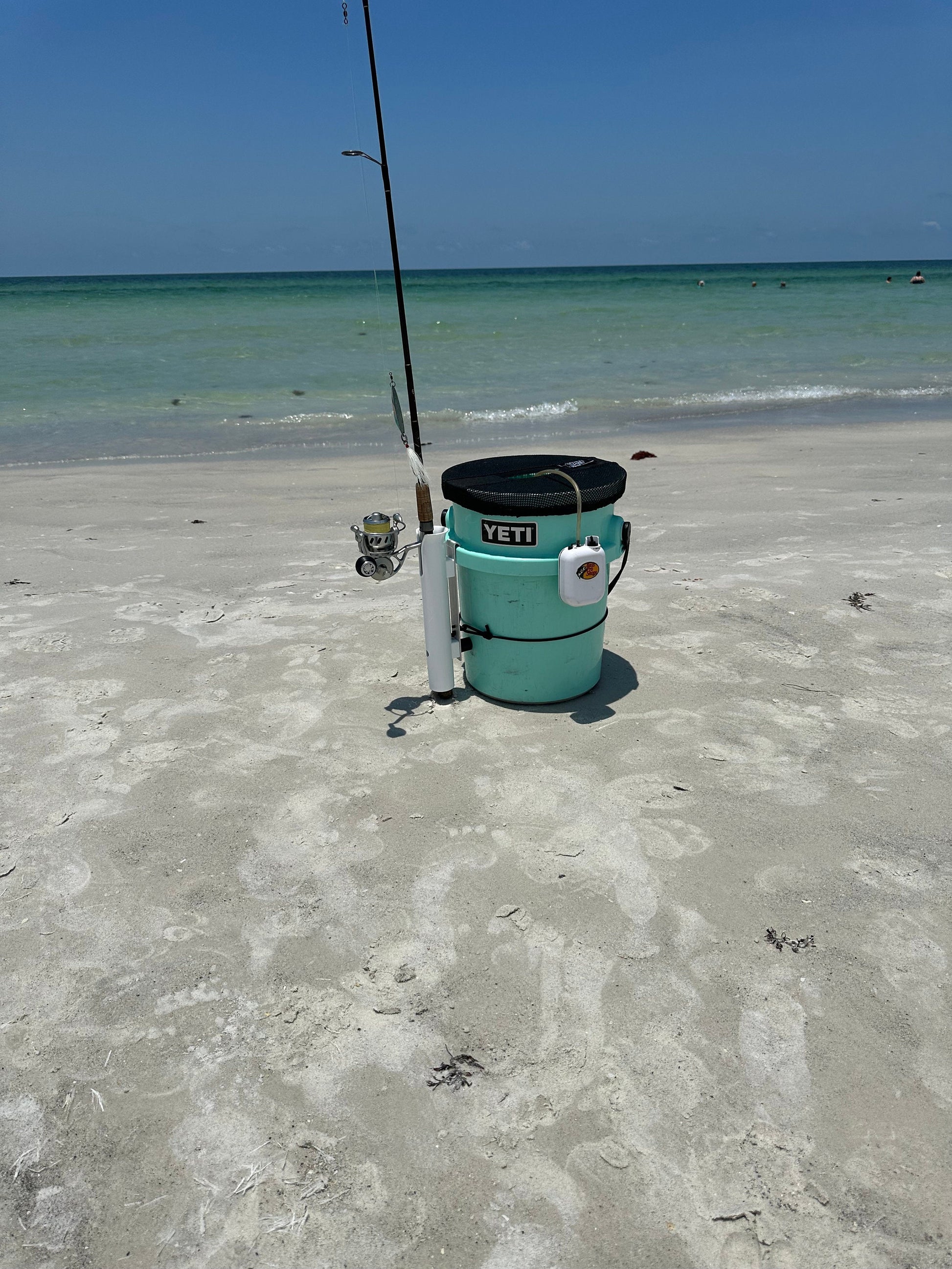 yeti bucket fishing rod holder Single Fishing Rod Holder for YETI Loadout Bucket – Rod Rail Tackle