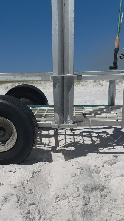 Adjustable Double Sand Spike Mount/Holder for Fish-n-Mate Beach Cart